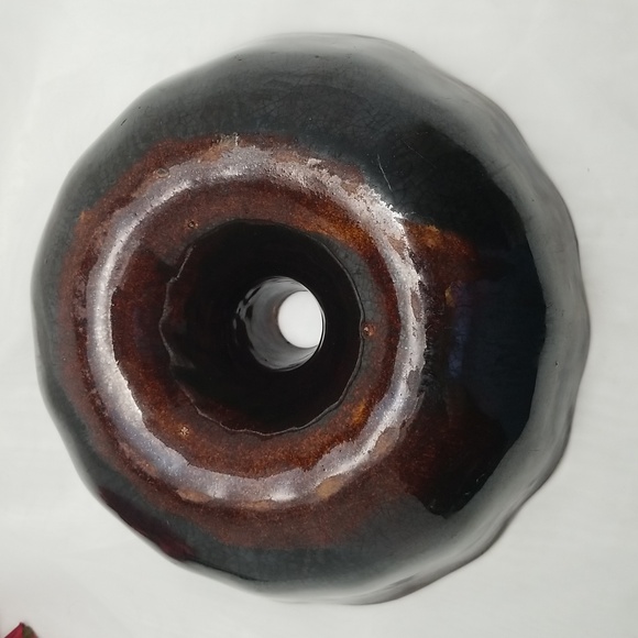 Antique Redware Large Fluted Tube Baking Pan - Picture 3 of 15